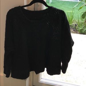 Enza Costa oversized cropped sweater. Alpaca/Wool.